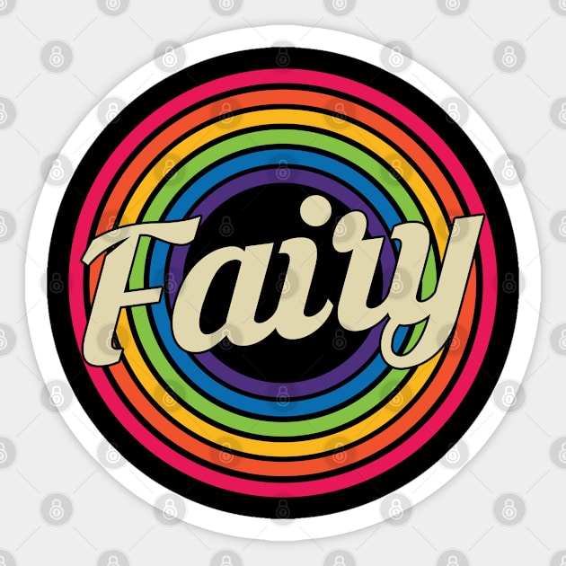 Fairy - Retro Rainbow Style Sticker by MaydenArt